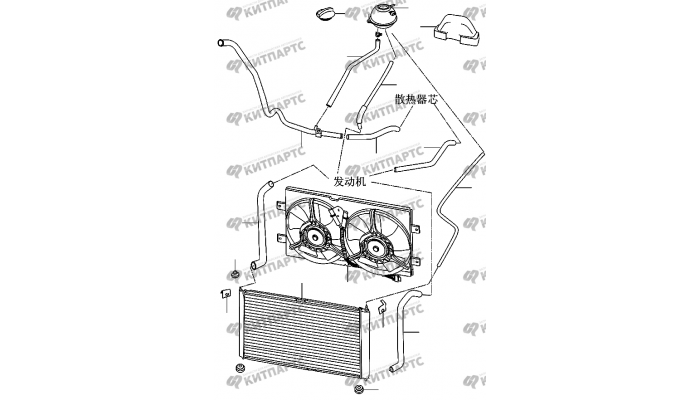 Радиатор двигателя Chery Amulet (A15)